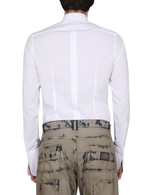 Dolce & Gabbana White Gold Tuxedo Shirt for men