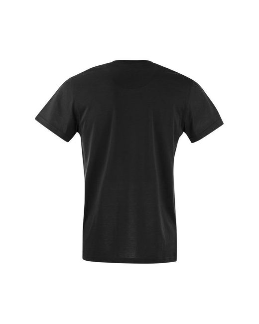 PT Torino Black Silk And Cotton T-Shirt for men