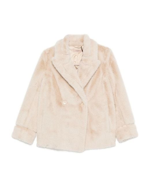 Twinset Natural Coat Clothing