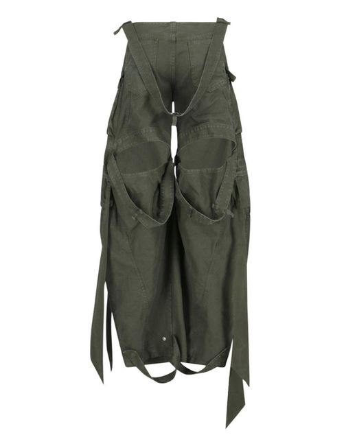 The Attico Green Cargo Pants Cut Out