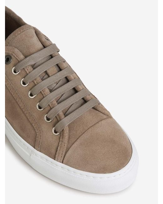 Brioni Brown Suede Leather Sneakers for men