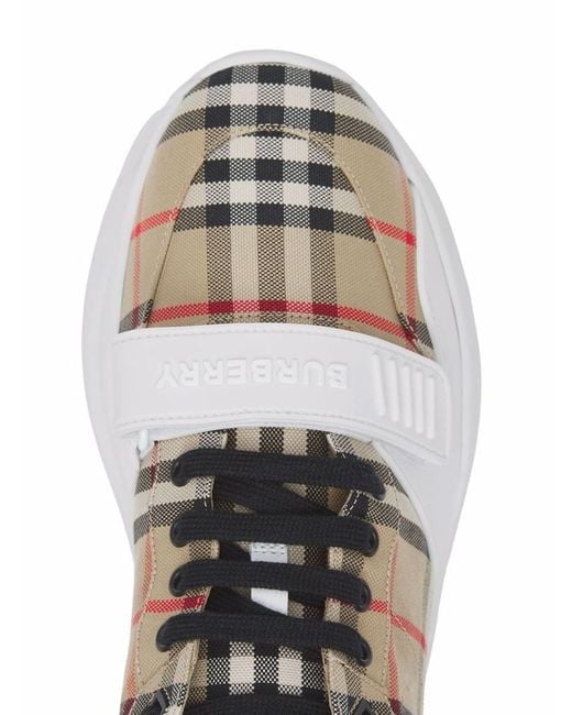 Burberry Brown Check Cotton New Regis Trainers