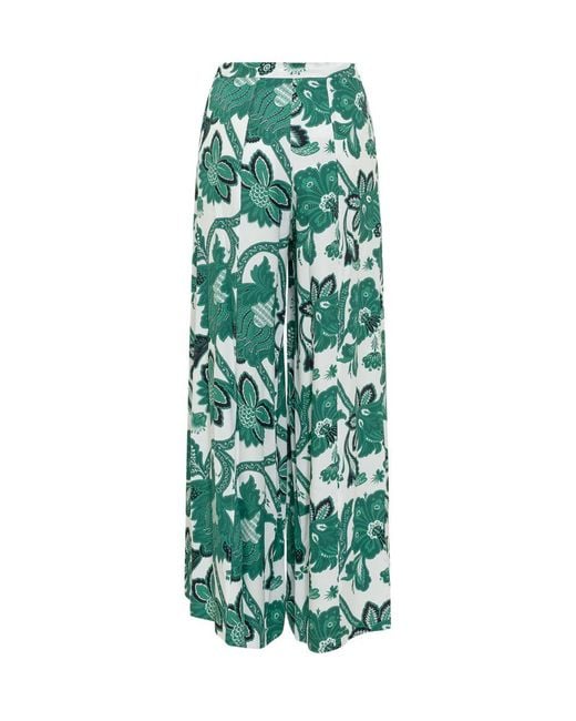 Etro Green Pants With Print