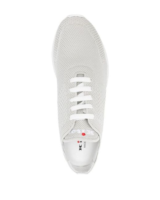 Kiton White Low-top Mesh Sneakers for men