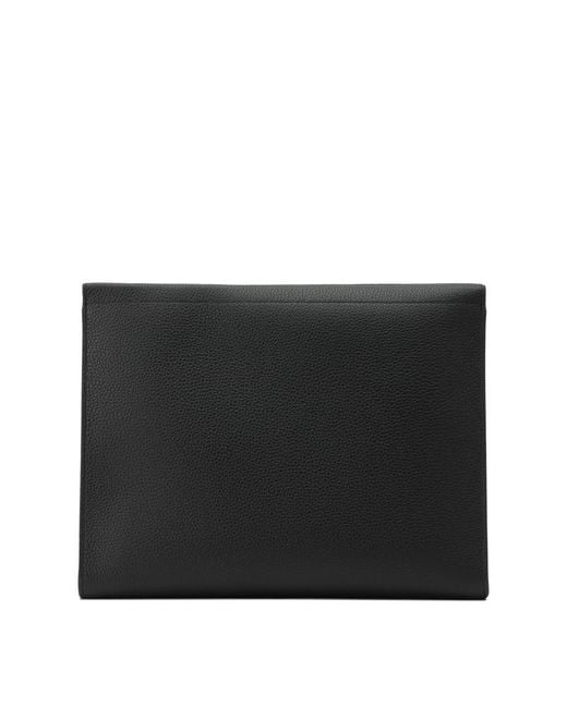 Burberry Black Leather Clutch Bag With Ekd for men