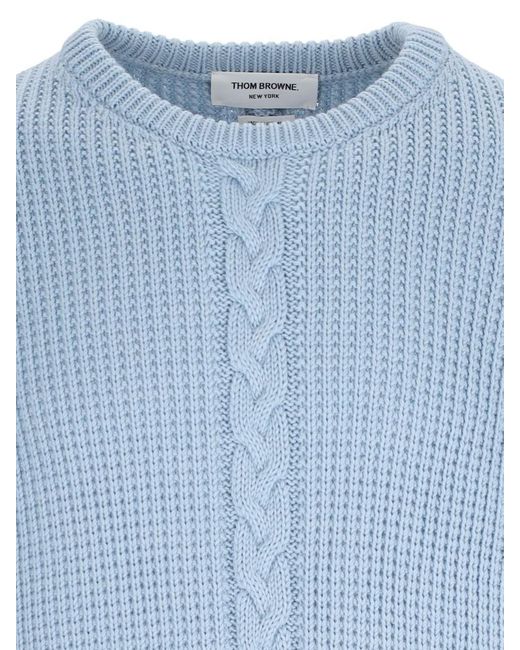 Thom Browne Blue Wool Sweater for men
