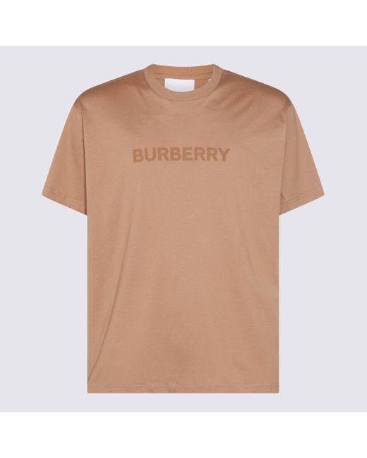 Burberry Natural Camel Cotton T-Shirt for men