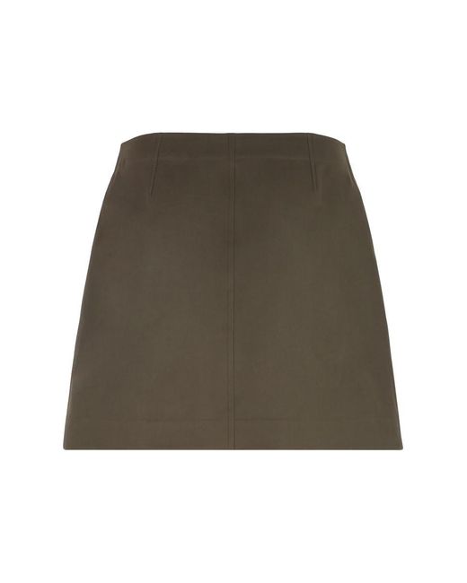 Burberry Green Bonded Gabardine Trench Mini Skirt