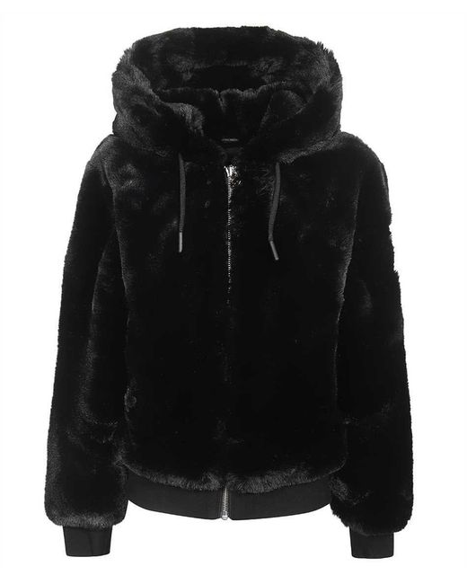 Moose Knuckles Bunny Faux Fur Jacket in Black | Lyst