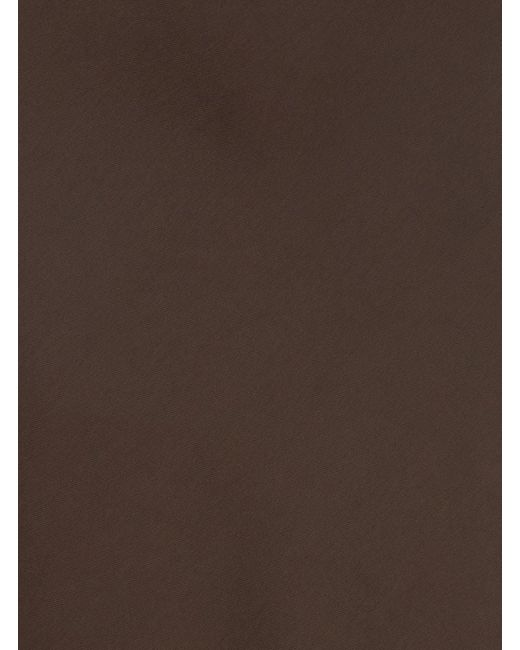 Plain Brown Long Skirt With Volant Detail