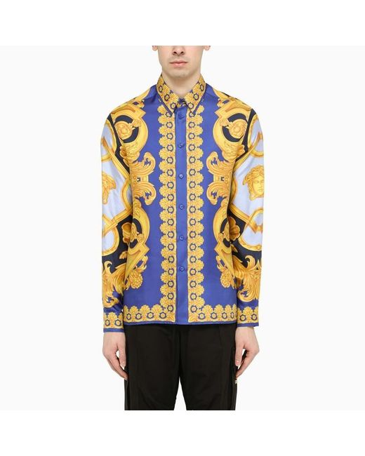 Versace Barocco 660 Multicoloured Shirt in Blue for Men | Lyst