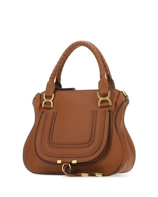 Chloé Brown Leather Medium Marcie Handbag