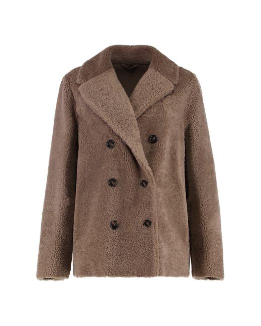 Max Mara Brown Futura Double-Breasted Peacoat