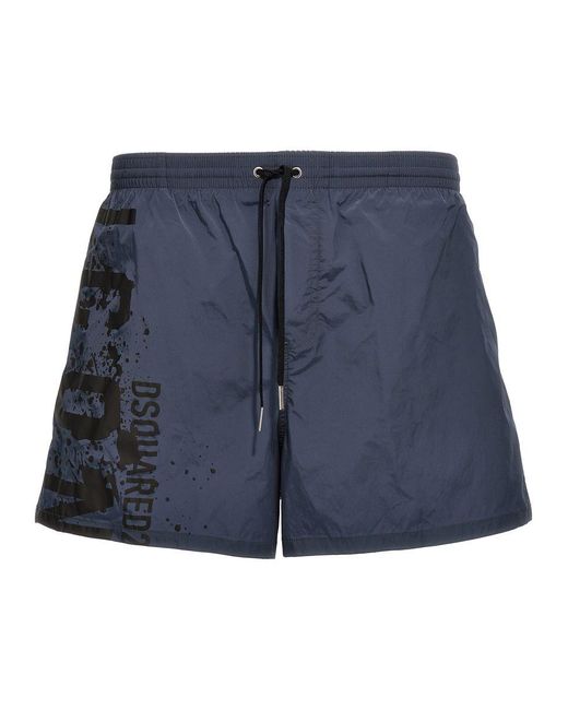 DSquared² Blue Midi Boxer Shorts for men