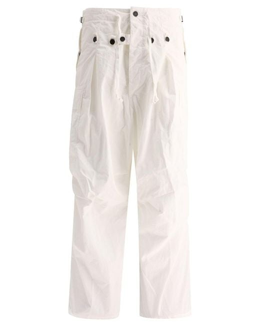 Kapital White "Ripstop Jumbo" Cargo Trousers for men