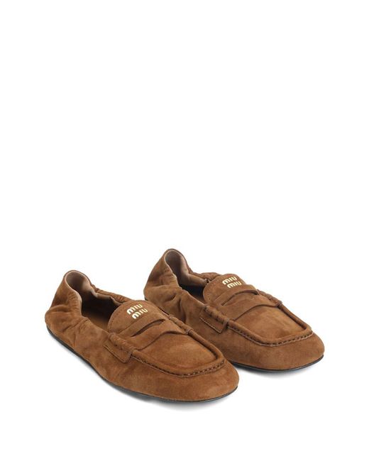 Miu Miu Brown Flat Shoes