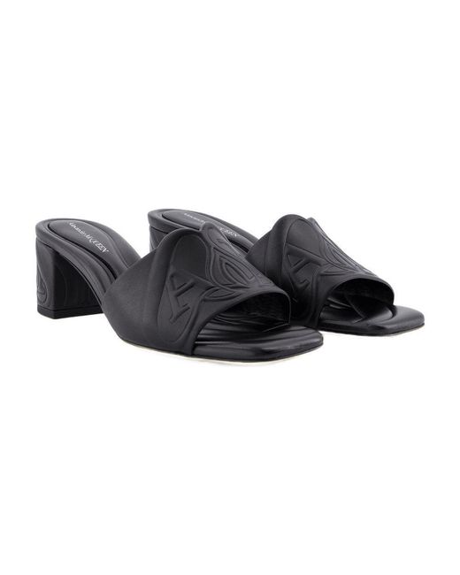 Alexander McQueen Black Seal Heeled Sandals