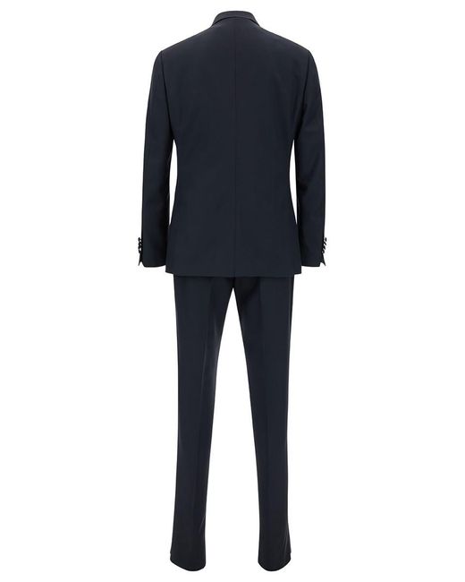 Lardini Blue Single-breasted Suit With Peak Revers In Wool Man for men