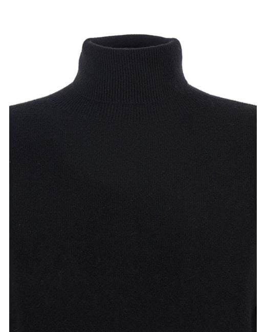 SOLOCASCMIR Blue Turtleneck Sweater With Ribbed Trims