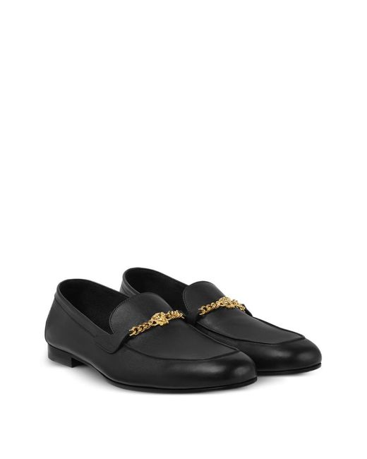 Versace Black 'Medusa' Leather Loafers for men