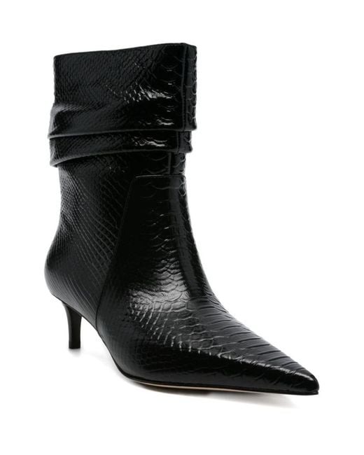 Michael Kors Black Textured Leather Ankle Boots