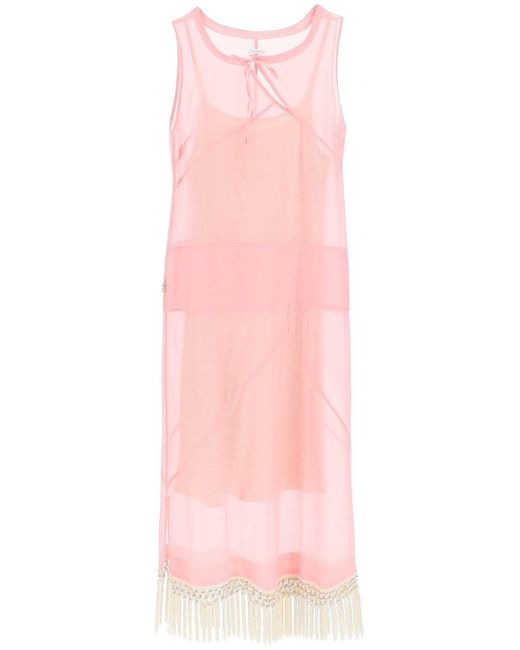 Saks Potts Pink Stanni Cotton And Silk Dress