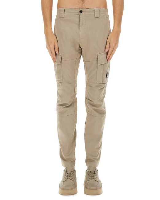 C P Company Natural Functional Cargo Pants With Multiple Pockets for men