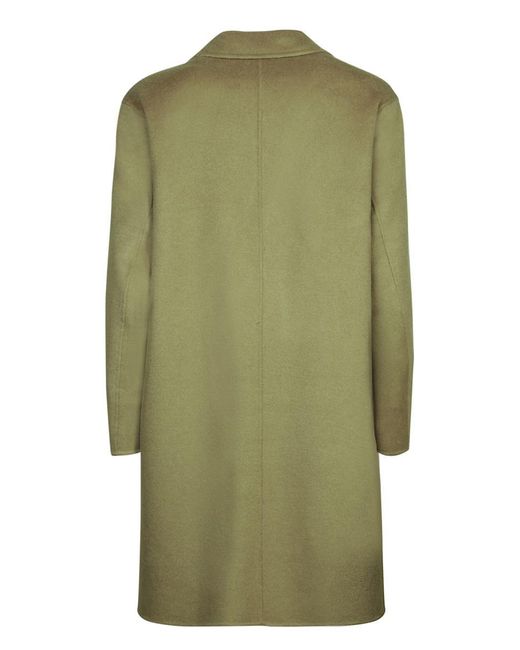 Amaranto Green Wool Cashmere Blend Long Coat for men