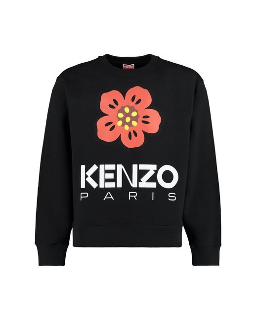 KENZO Black Cotton Crew-neck Sweatshirt for men