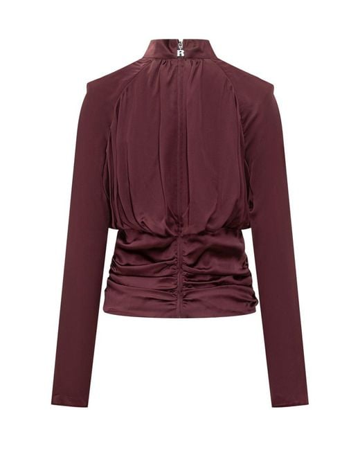 ROTATE BIRGER CHRISTENSEN Red Rotate Satin Blouse