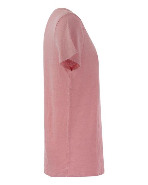 Majestic Filatures Pink Crew-Neck T-Shirt