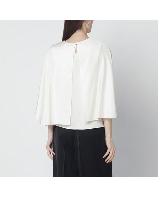 Jonathan Simkhai White Eliora Cream Satin Blouse