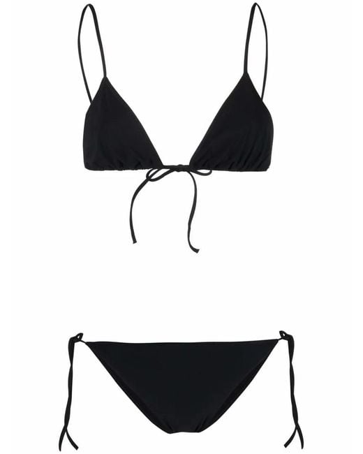 Lido Black Self-Tie Mid-Rise Bikini