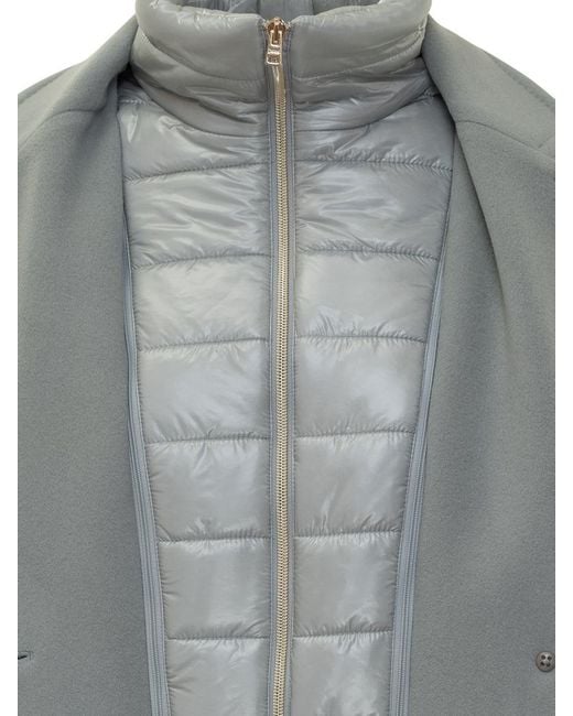 Herno Gray Grey Coat With Padded Vest Inside