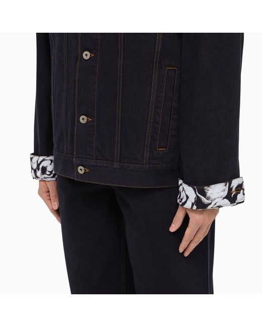 Burberry Blue Denim Jacket With Contrasting Cuffs for men