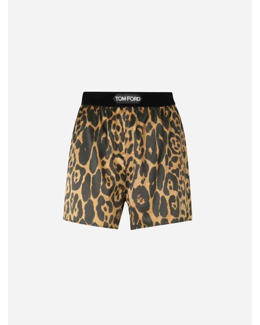 Tom Ford White Elastic Silk Shorts