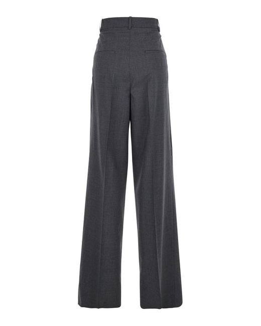 Rohe Blue High-Waisted Pants With Pences And Belt Loops