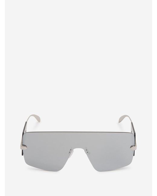 Alexander McQueen Gray Rectangular Sunglasses Screen for men