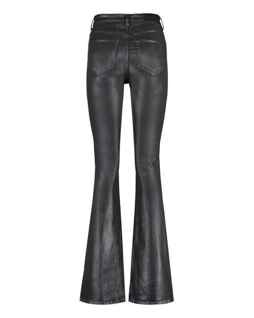 Pinko Black Flora Vegan Leather Trousers