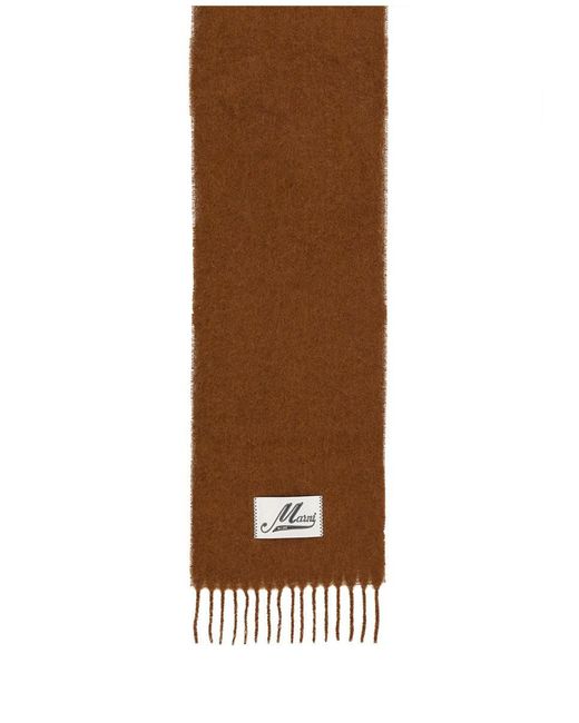 Marni Brown Alpaca Scarf for men
