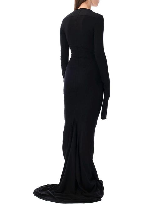 Rick Owens Black Drkshdw Edfu Cotton Jersey Gown