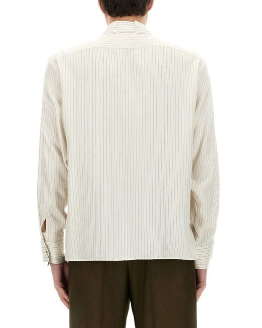 Saint Laurent White Striped Tunic Shirt for men