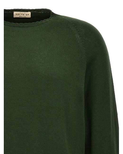 Ma'ry'ya Green Crew-Neck Sweater for men
