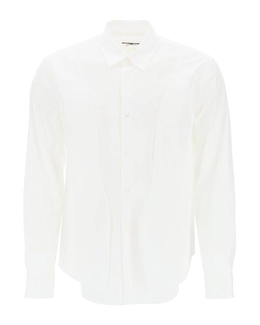 Comme des Garçons White Comme Des Garcons Homme Plus Asymmetric Panelled Shirt for men
