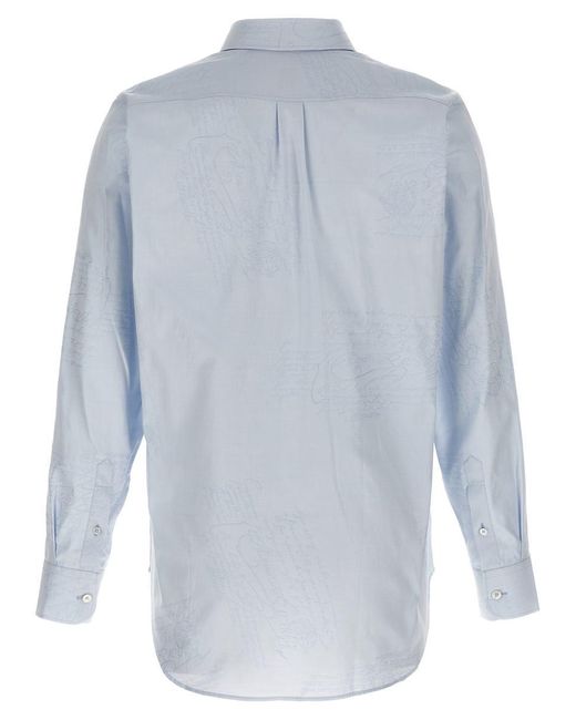 Berluti Blue 'Scritto Alessandro' Shirt for men
