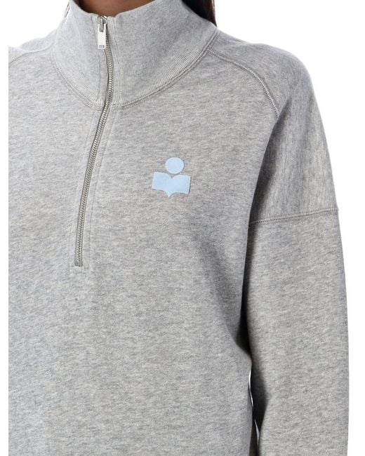 Isabel Marant Gray Ross Half Zip Sweatshirt