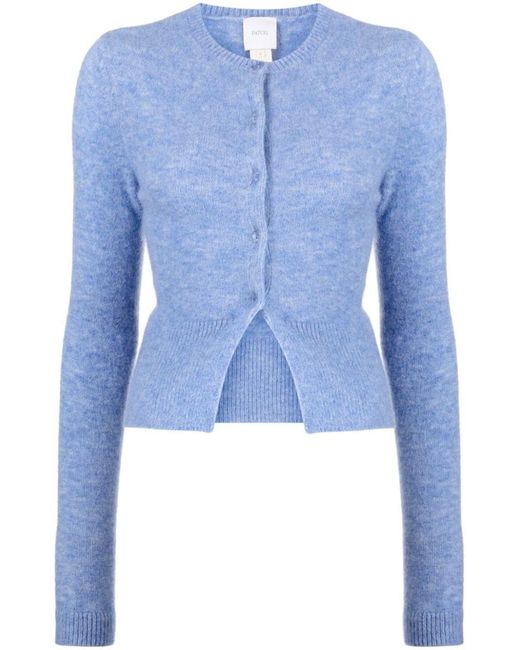 Patou Blue Button-fastening Knitted Cardigan
