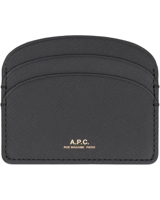 A.P.C. Black Demi Lune Leather Card Holder