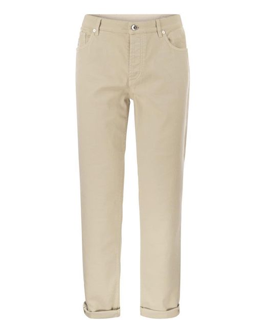 Brunello Cucinelli Natural Five-Pocket Traditional Fit Trousers for men