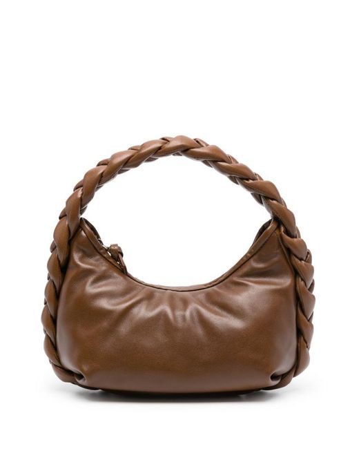 Hereu Brown Espiga Shiny Leather Shoulder Bag